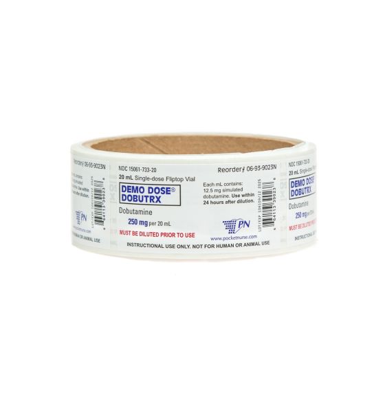 Demo Dose® Medication Labels - Dobutrx (DOBUTamin), 250 mg/20 ml