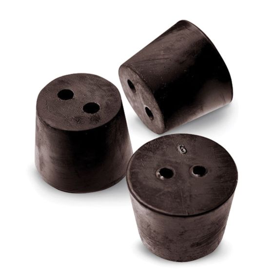 Rubber Stoppers, Two-Hole - Size 6