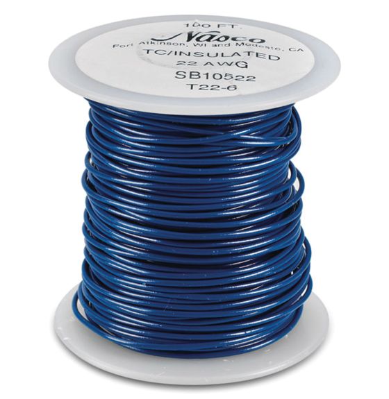 Fils connecteur en cuivre recouvert de PVC- Bobine de 10 oz - Bleu
