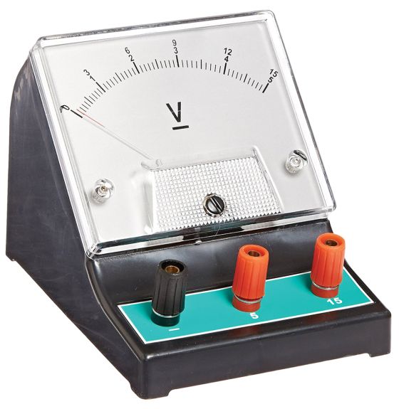 Student DC Voltmeter - Double Scale, 0-5/0-15V
