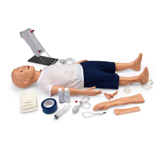 Mannequin polyvalent Gaumard® pour simulation de soins pédiatriques et RCR - Enfant de 5 ans - Peau claire