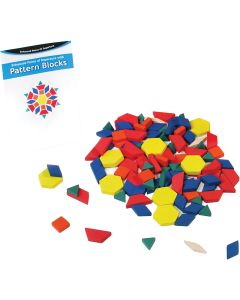 Blocs-formes en plastique dans un bac, avec guide en anglais