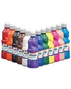 PRANG&reg; Washable Ready-to-Use Tempera Paint - 473 mL (16 oz) - Set of 12
