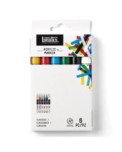 Ensemble de 6 marqueurs à peinture Liquitex - Pointe fine, 2 mm