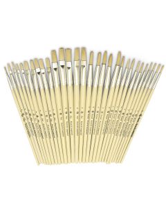 Assortiment économique de 30 pinceaux plats et ronds Royal Brush® en soies de porc