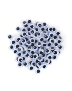 Paste-On Black & White Wiggle Eyes - 8mm - Pack of 100
