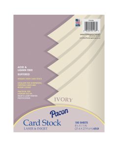 Pacon® Array® 65 lb Card Stock, 8 1/2" x 11", 100 Sheets - Classic Ivory