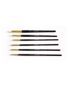 Pinceaux assortis de qualité supérieure Spectrum, série 5111 et 5121, en taklon blanc - Ensemble de 6