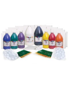 Ensemble de classe de peinture acrylique en 8 couleurs, 3,8 L (133,7 oz) 