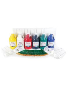 Ensemble de classe de toiles avec peinture acrylique et gobelets