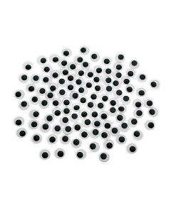 Self-Adhesive Black and White Wiggle Eyes - 12 mm (1/2") - Pack of 100