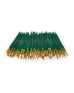 Ensemble de 72 pinceaux plats et ronds assortis Spectrum en taklon blanc, séries 4111 et 4141, à manche court