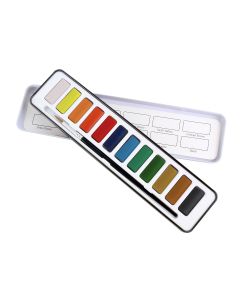 Ensemble d'aquarelle dans un petit boîtier métallique Spectrum - 12 couleurs