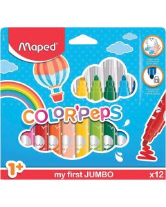 Marqueurs Color'Peps à pointe sécurisée ultra-lavables - Ensemble de 12