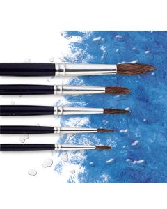 Ensemble de 5 pinceaux d'aquarelle Nasco® Pro-formance™ pour le niveau secondaire - Ronds, à manche court