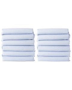 Draps bleu vichy pour couchettes standard Foundations® CozyFit™ - Ensemble de 12