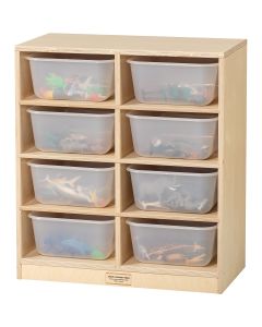 Stock Wooden Toys 8 Clear Bin Storage Unit - Birch