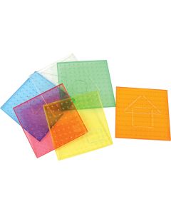Ensemble de 6 géoplans 11 x 11 transparents pour le rétroprojecteur