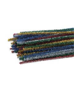6mm Jumbo Tinsel Chenille Stems - 30cm (12") -  Pack of 100