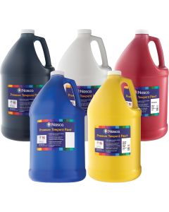 Gouache Nasco® de qualité supérieure, 3,8 L (128 oz) - Ensemble de 5