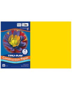Papier construction Tru-Ray® résistant à la décoloration, 50 feuilles de 30,5 cm x 46 cm - Jaune