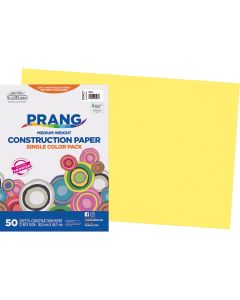 Papier construction Pacon® SunWorks®, 50 feuilles de 30,5 cm x 46 cm - Jaune