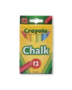 Crayola&reg; Multicolored Chalk - 8 cm x 9 mm (3.15" x 0.35") - Set of 12