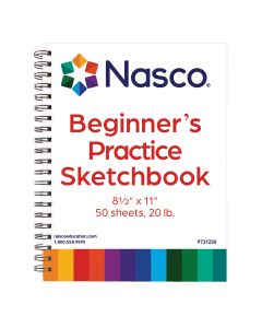 Cahier à croquis Nasco 50 pages pour débutants, 20 lb - 22 cm x 28 cm (8½" x 11")