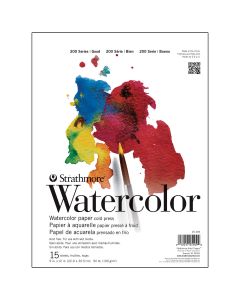 Tablette de 15 feuilles de papier aquarelle Strathmore® (90 lb) pour élèves - 23 cm x 30 cm (9" x 12")