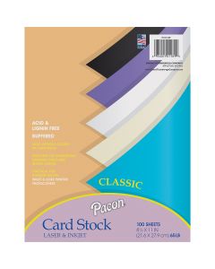 100 feuilles de papier cartonné Pacon® Array®, 65 lb, 22 cm x 28 cm (8½" x 11") - Couleurs classiques
