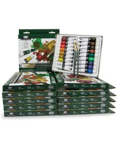 12 ensembles de 18 tubes de peinture à l'huile Royal Brush® Essentials™ pour la classe