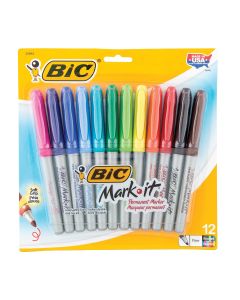 BIC&reg; Marking&trade; Fine Point Permanent Markers - 12-colour Pack