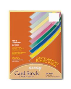250 feuilles de papier cartonné Pacon® Array®, 65 lb, 22 cm x 28 cm (8½" x 11") - Couleurs pastel et vives