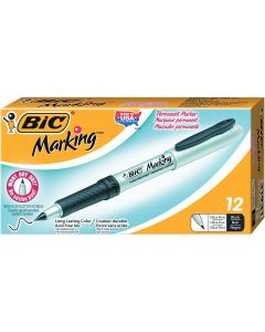 BIC&reg; Intensity&reg; Ultra-Fine Point Permanent Markers - Black - Pack of 12