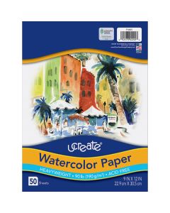 Tablette de 50 feuilles de papier aquarelle Art1st&reg; Pacon&reg; 90 lb - 23 cm x 30 cm (9" x 12")