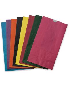 Paquet de 28 sacs colorées à soufflets (fond plat) - Couleurs vives