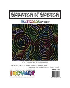 Skratch N' Sketch Art Paper - 50, 8-1/2" x 11-1/2" Multicolour Sheets