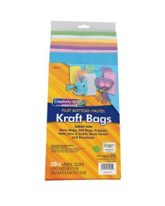 Paquet de 28 sacs colorées à soufflets (fond plat) - Couleurs pastel