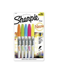 Marqueur permanent néon à pointe fine Sharpie® - Ensemble de 5