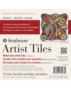 Strathmore&reg; 400 Series Watercolor Artist Tiles - 15 cm x 15 cm (6" x 6") - Pack of 10