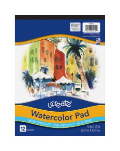 Tablette pour aquarelle Art1st&reg; Pacon&reg; 12 feuilles, 90 lb - 23 cm x 30 cm (9" x 12")