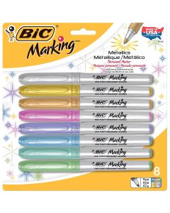 BIC&reg; Marking&reg; Permanent Markers, Metallic colours - Set of 8