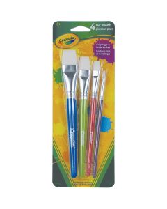 Crayola® White Taklon Brushes - Flats, Set of 4