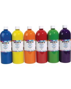 Spectrum Washable Tempera Paint - 1 L (34 oz) - Set of 6